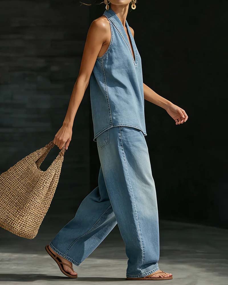 Martina | Ensemble long fluide à col V