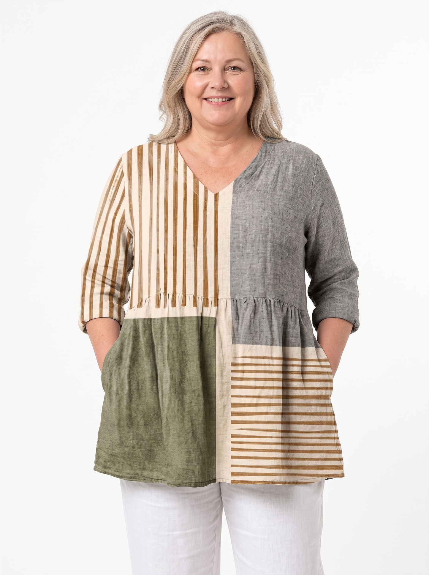 Kamila | Blouse longue à col en V