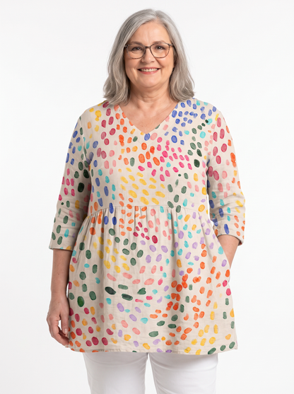 Pavlina | Blouse longue à col en V