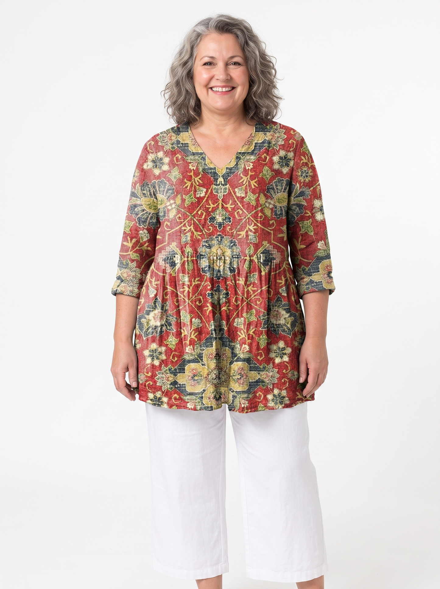 Lena | Blouse longue à col en V