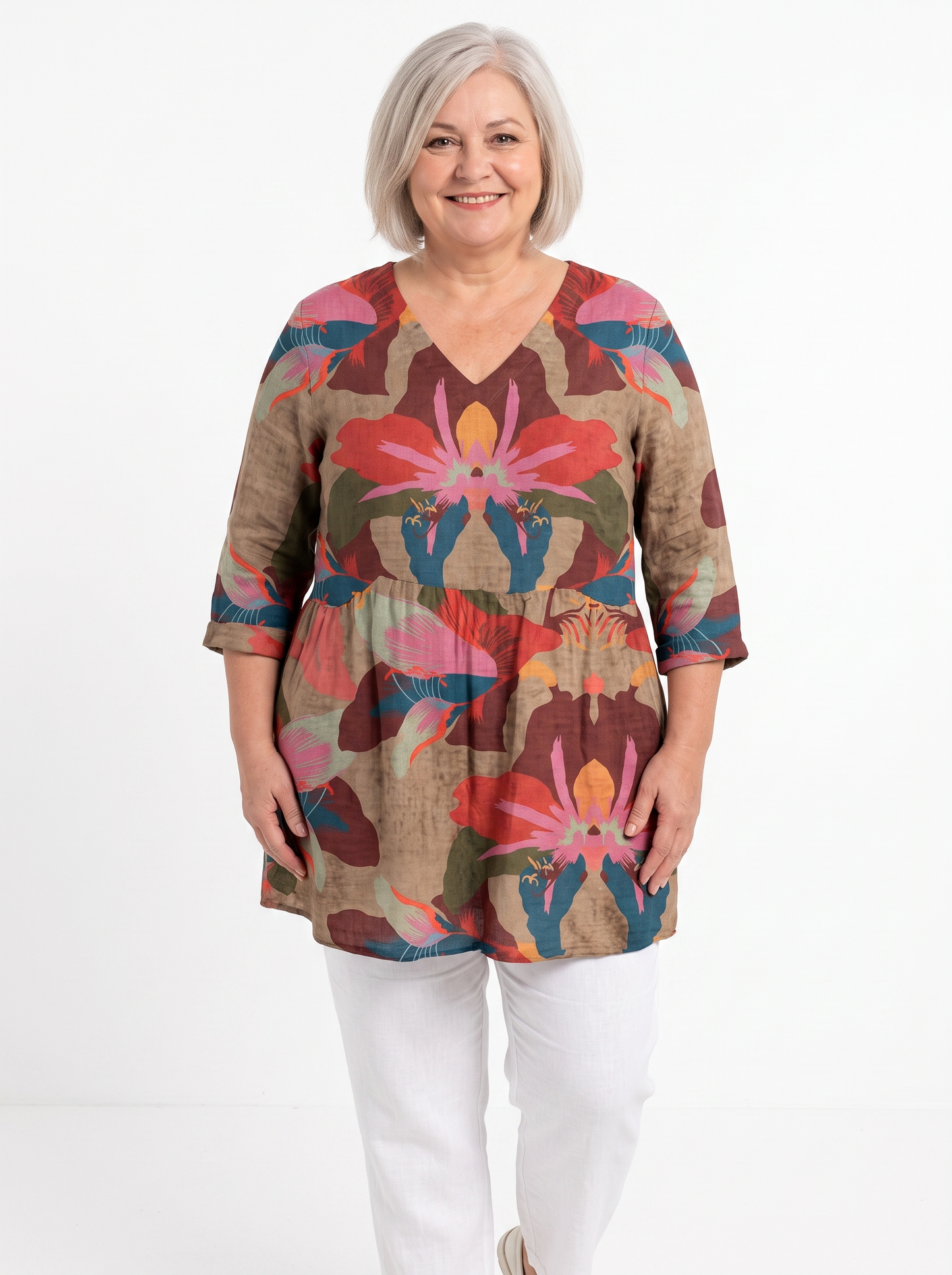 Sara | Blouse longue à col en V
