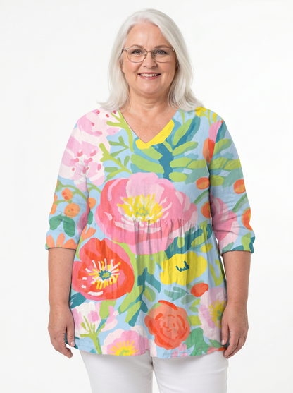 Hana | Blouse longue à col en V