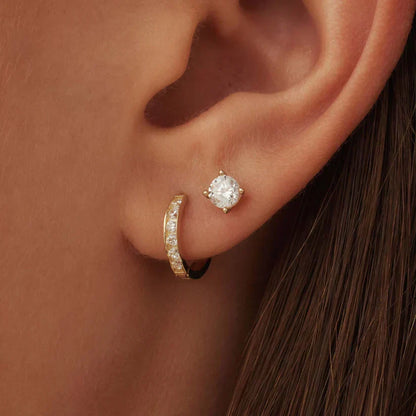 Dara Brillane Parure de boucles d'oreilles avec pierre | Or