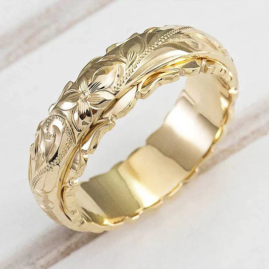 Bague fleur dorée vintage | Or