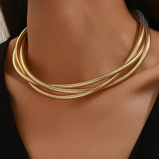 Collier doré à trois rangs | Or