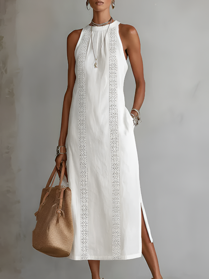 Jimena | Robe Midi avec Col Mao