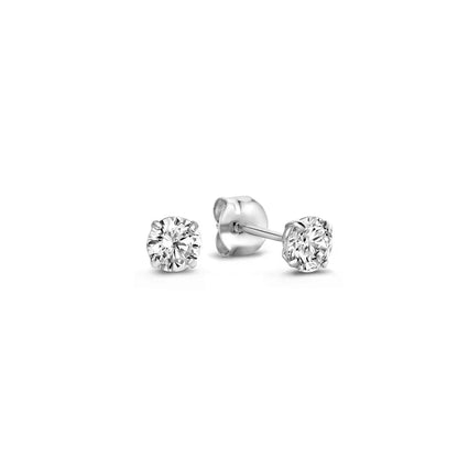 Dara Brillane Parure de boucles d'oreilles avec pierre | Or blanc