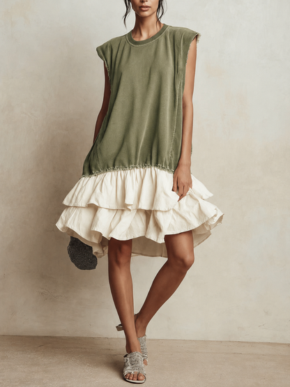 Ilaria - Robe décontractée color block, coupe ample, esprit vacances