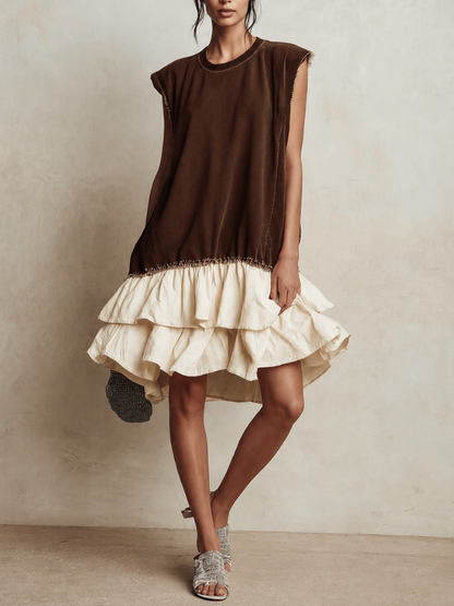Ilaria - Robe décontractée color block, coupe ample, esprit vacances