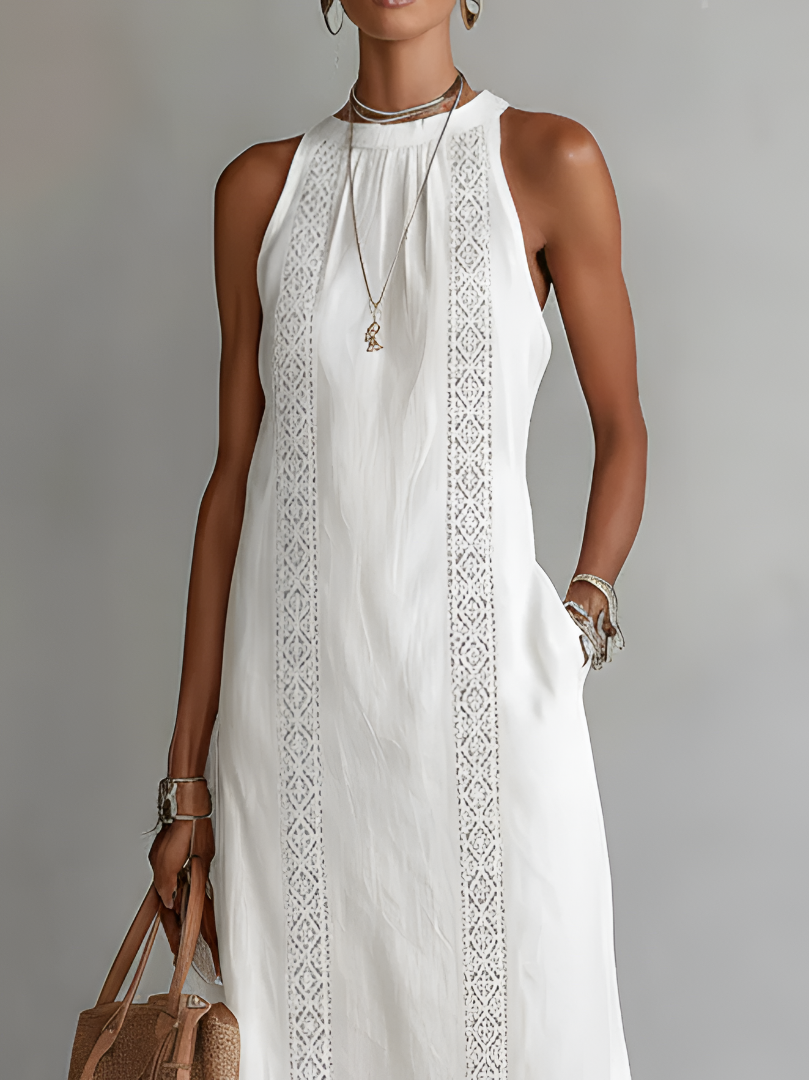 Jimena | Robe Midi avec Col Mao