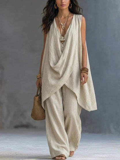 Ginevra | Ensemble drapé avec pantalon large