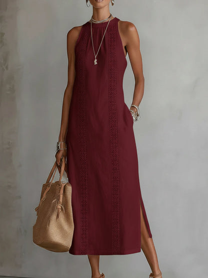 Jimena | Robe Midi avec Col Mao
